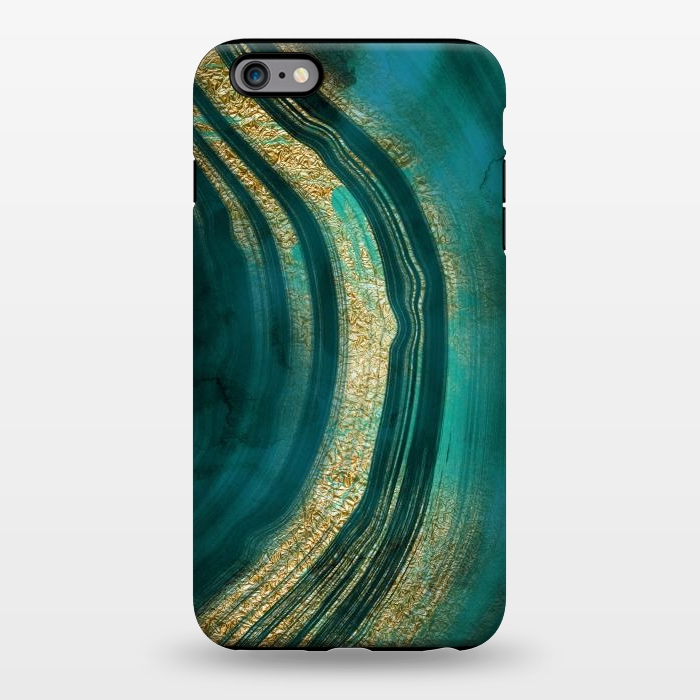 iPhone 6/6s plus StrongFit Bohemian Green Marble with Gold Veins by DaDo ART