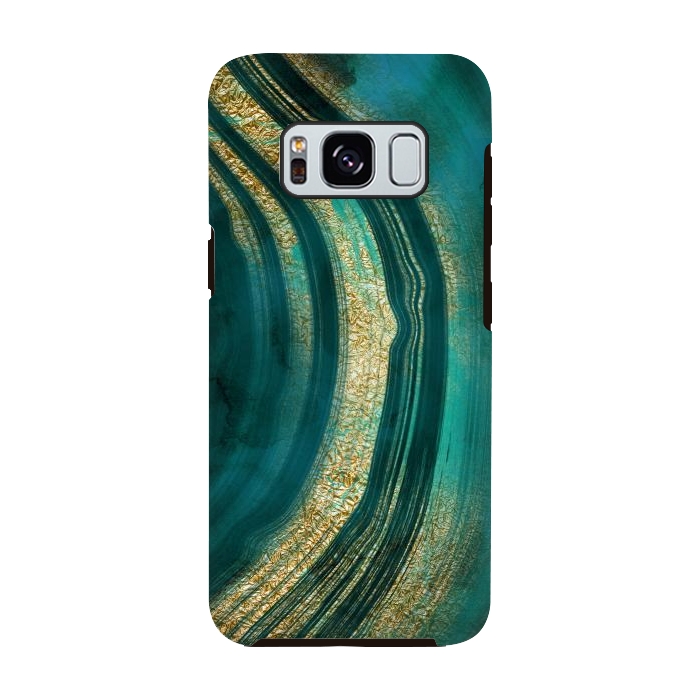 Galaxy S8 StrongFit Bohemian Green Marble with Gold Veins by DaDo ART