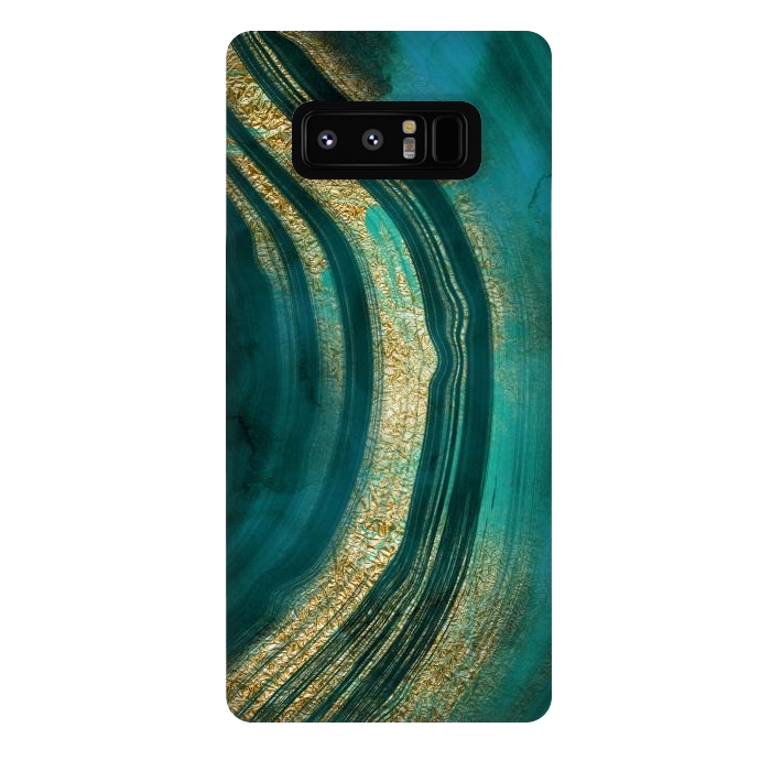 Galaxy Note 8 StrongFit Bohemian Green Marble with Gold Veins by DaDo ART