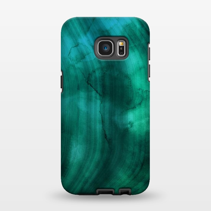 Galaxy S7 EDGE StrongFit Emerald Ink Marble Texture by DaDo ART