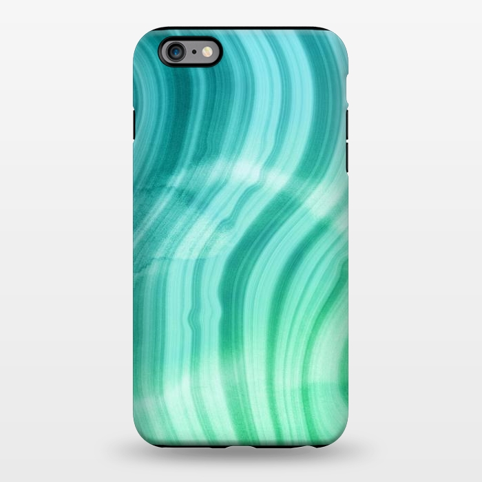 iPhone 6/6s plus StrongFit Teal and White Marble Waves by DaDo ART