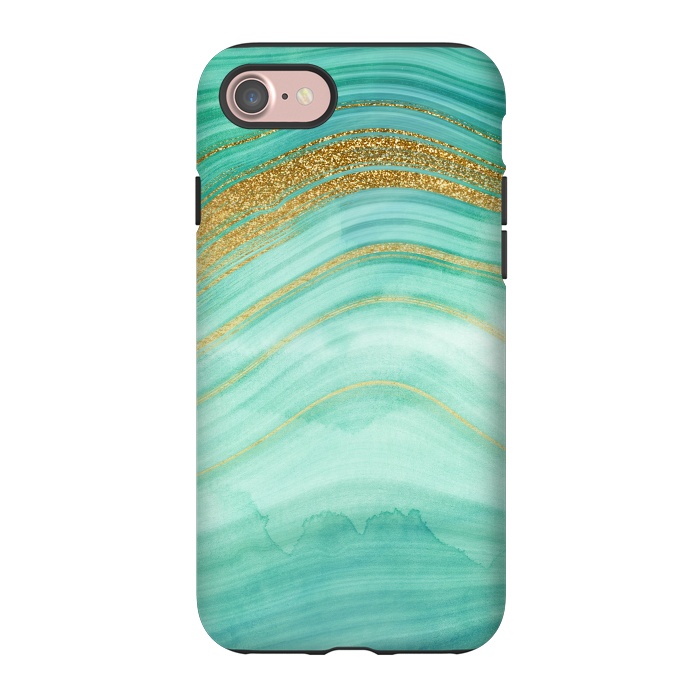 iPhone 7 StrongFit Golden Mermaid Marble Waves by DaDo ART
