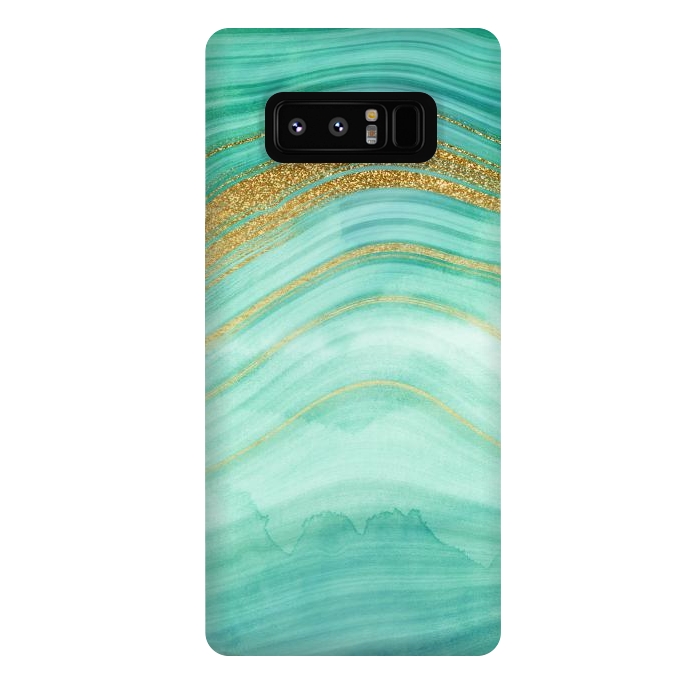 Galaxy Note 8 StrongFit Golden Mermaid Marble Waves by DaDo ART