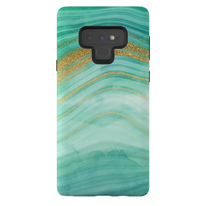 Galaxy Note 9 StrongFit Golden Mermaid Marble Waves by DaDo ART