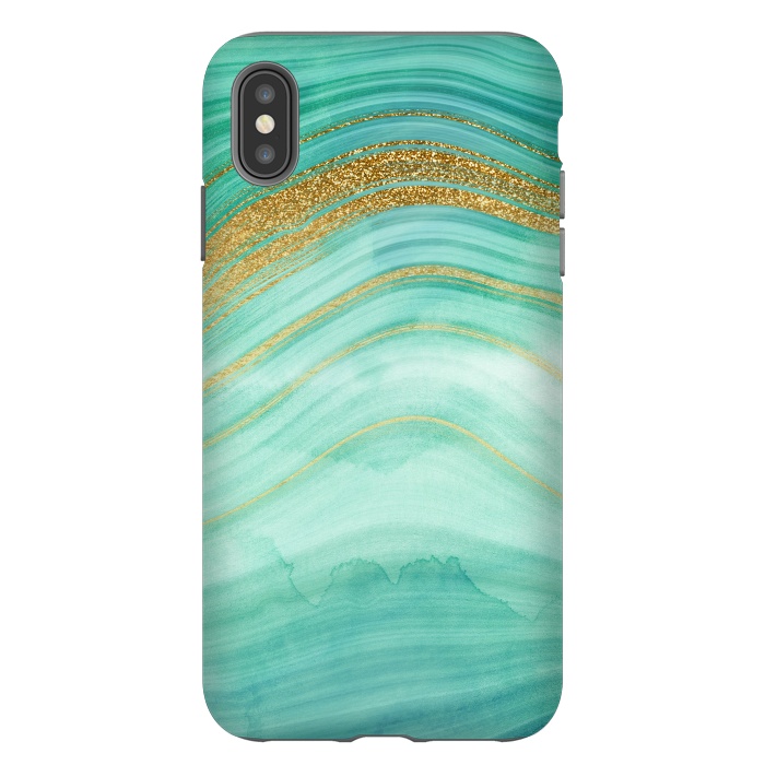 iPhone Xs Max StrongFit Golden Mermaid Marble Waves by DaDo ART