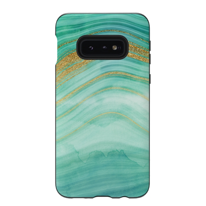Galaxy S10e StrongFit Golden Mermaid Marble Waves by DaDo ART