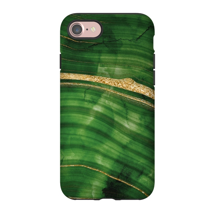 iPhone 7 StrongFit Malachite and Gold Mermaid Waves by DaDo ART