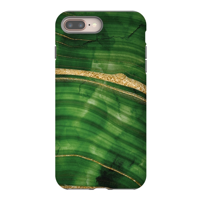 iPhone 7 plus StrongFit Malachite and Gold Mermaid Waves by DaDo ART