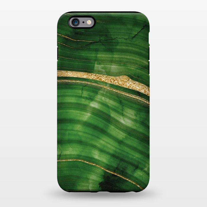 iPhone 6/6s plus StrongFit Malachite and Gold Mermaid Waves by DaDo ART