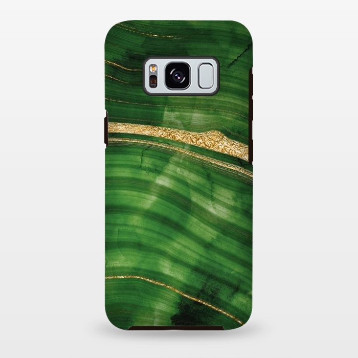 Galaxy S8 plus StrongFit Malachite and Gold Mermaid Waves by DaDo ART