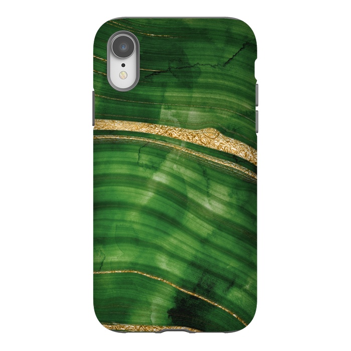 iPhone Xr StrongFit Malachite and Gold Mermaid Waves by DaDo ART
