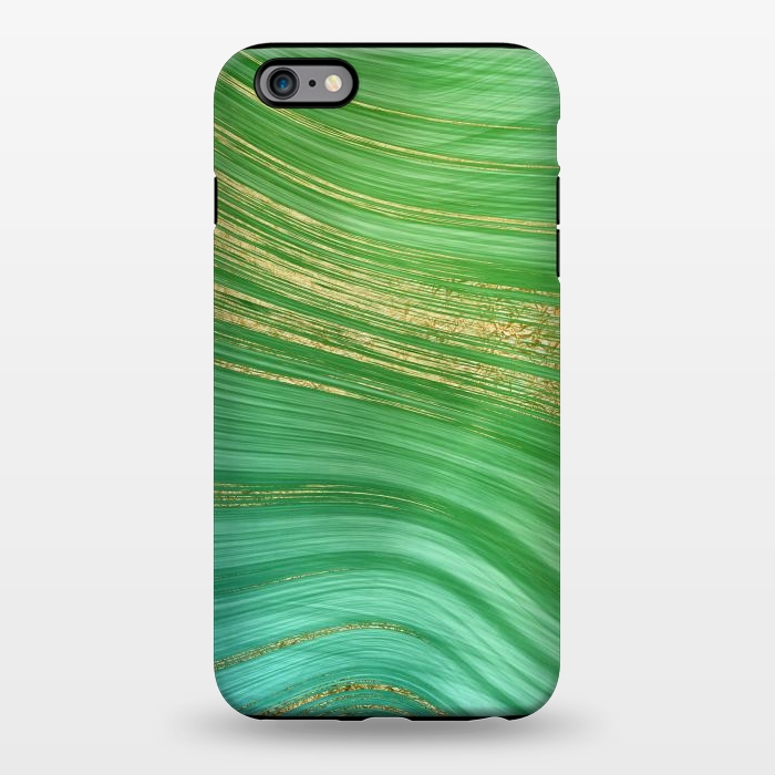 iPhone 6/6s plus StrongFit Spring Green and TEal and Gold Mermaid Marble WAves by DaDo ART