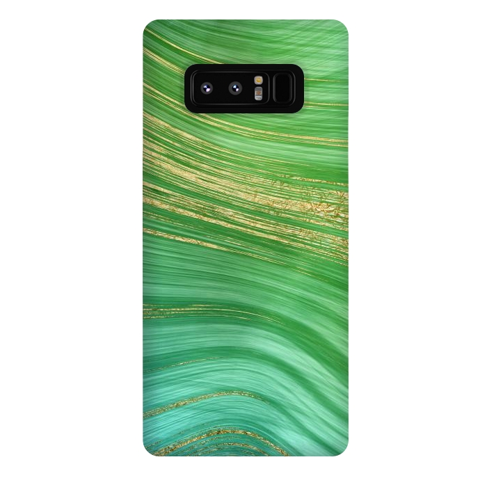Galaxy Note 8 StrongFit Spring Green and TEal and Gold Mermaid Marble WAves by DaDo ART