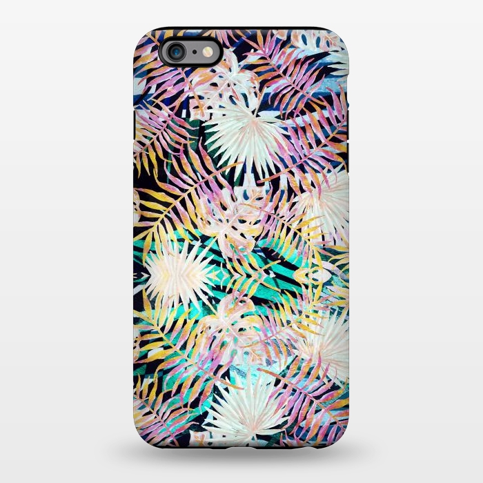 iPhone 6/6s plus StrongFit Colorful tropical palm leaves and stripes by Oana 