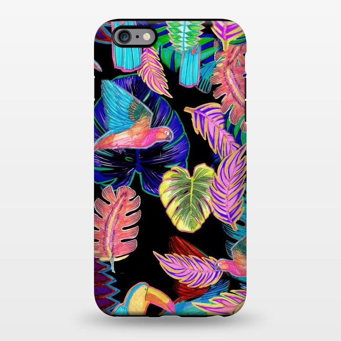 iPhone 6/6s plus StrongFit Colorful sketched tropical birds and leaves by Oana 