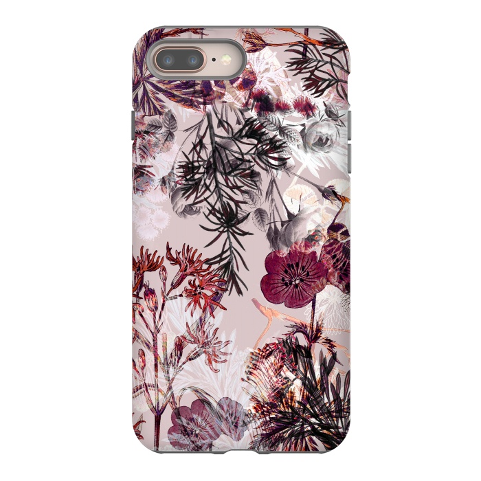 iPhone 7 plus StrongFit Blush pink botanical illustration by Oana 