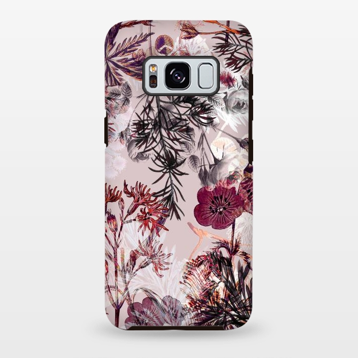Galaxy S8 plus StrongFit Blush pink botanical illustration by Oana 