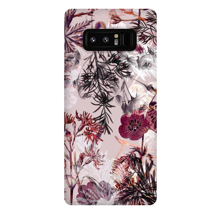 Galaxy Note 8 StrongFit Blush pink botanical illustration by Oana 