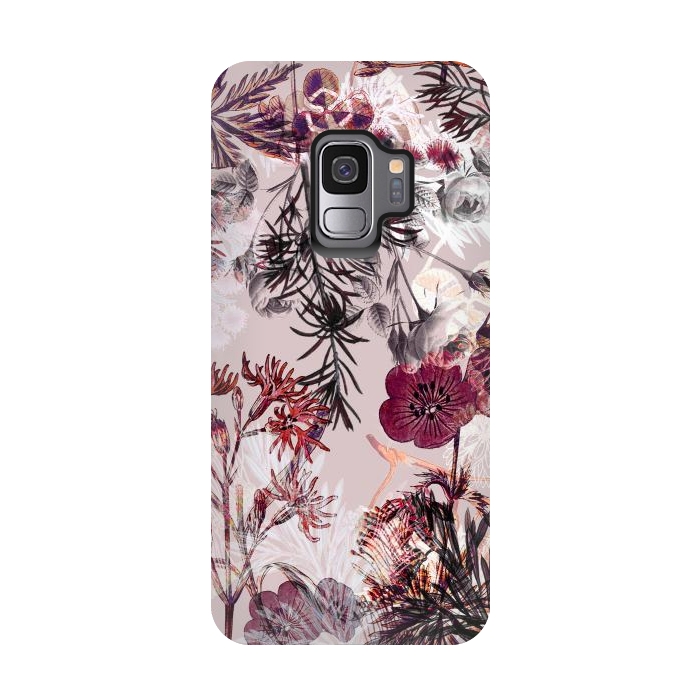 Galaxy S9 StrongFit Blush pink botanical illustration by Oana 