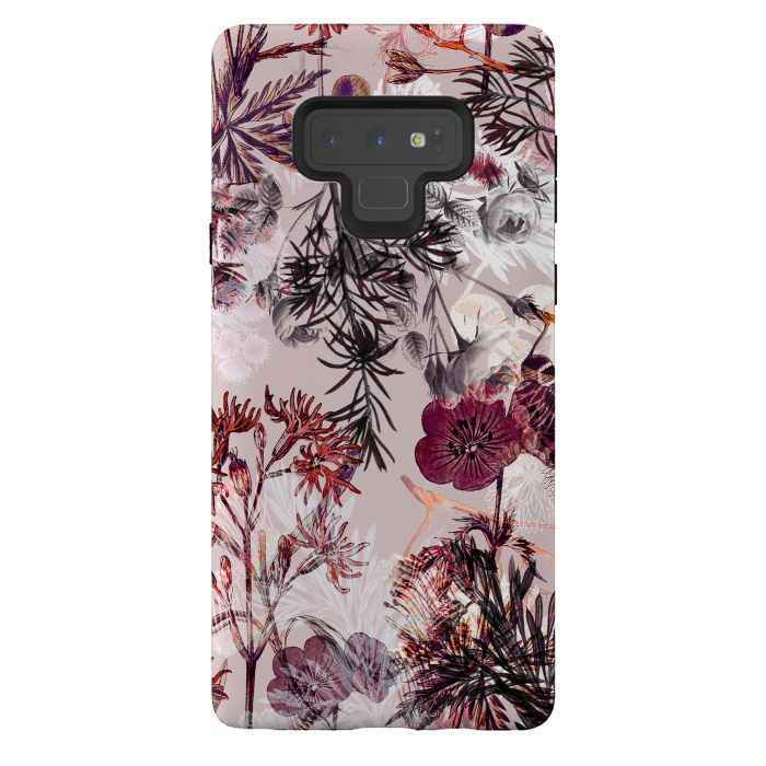 Galaxy Note 9 StrongFit Blush pink botanical illustration by Oana 