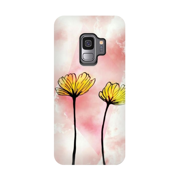 Galaxy S9 StrongFit Yellow flowers by CAS