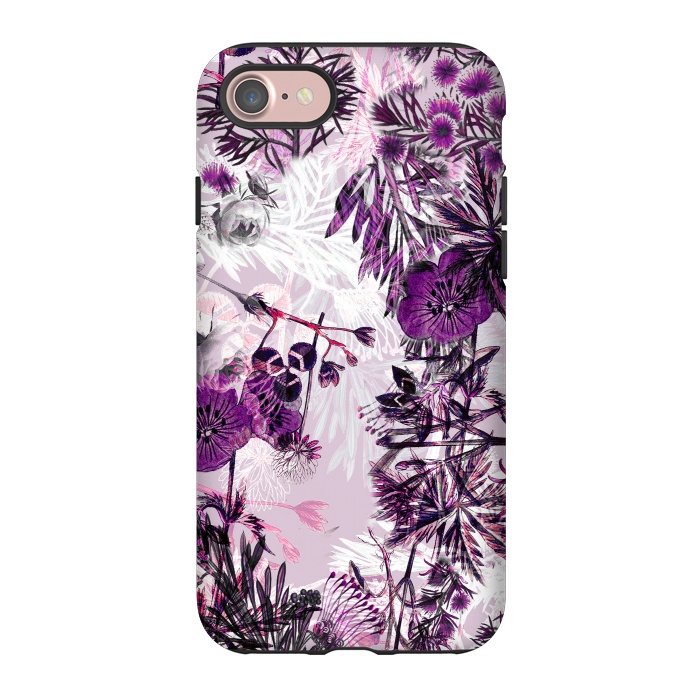 iPhone 7 StrongFit Romantic purple botanical illustration by Oana 