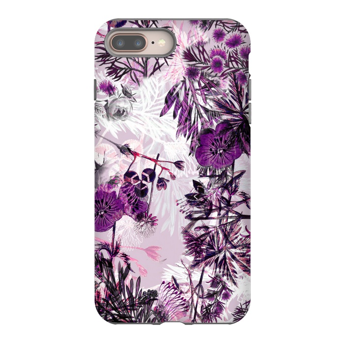 iPhone 7 plus StrongFit Romantic purple botanical illustration by Oana 