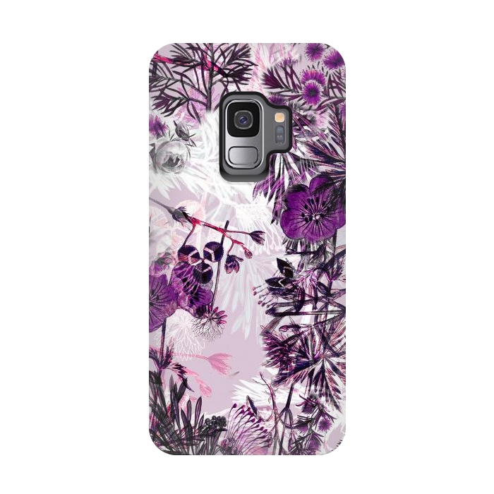 Galaxy S9 StrongFit Romantic purple botanical illustration by Oana 