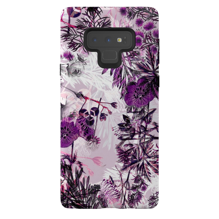 Galaxy Note 9 StrongFit Romantic purple botanical illustration by Oana 