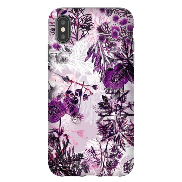 iPhone Xs Max StrongFit Romantic purple botanical illustration by Oana 