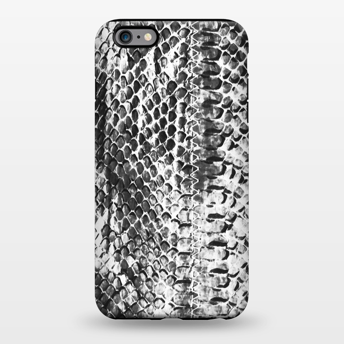 iPhone 6/6s plus StrongFit Black and white ink snake skin animal print by Oana 