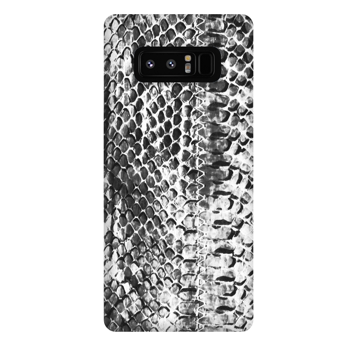 Galaxy Note 8 StrongFit Black and white ink snake skin animal print by Oana 
