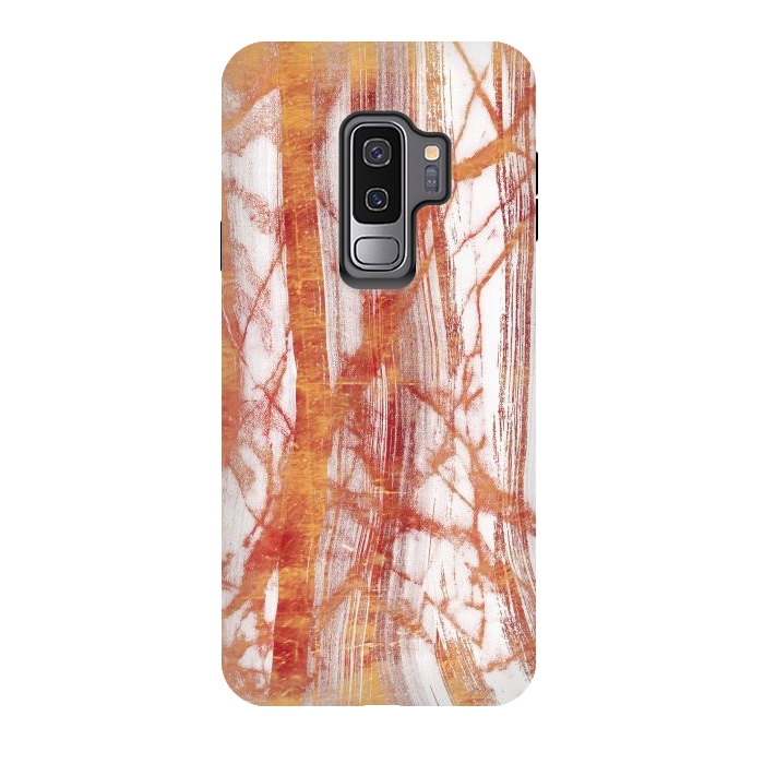 Galaxy S9 plus StrongFit Brushed gold marble by Oana 