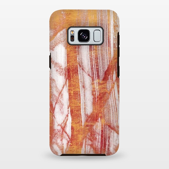 Galaxy S8 plus StrongFit Gold marble brushstrokes by Oana 