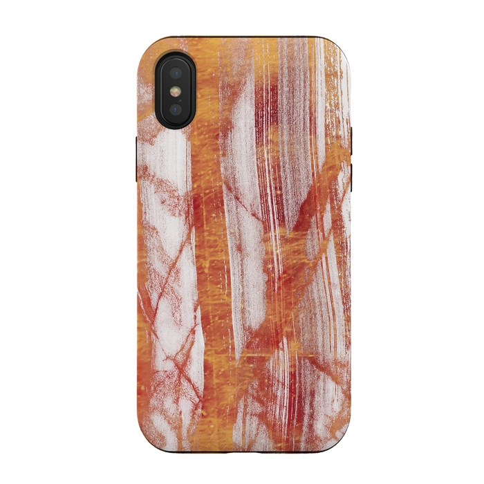 iPhone Xs / X StrongFit Gold marble brushstrokes by Oana 