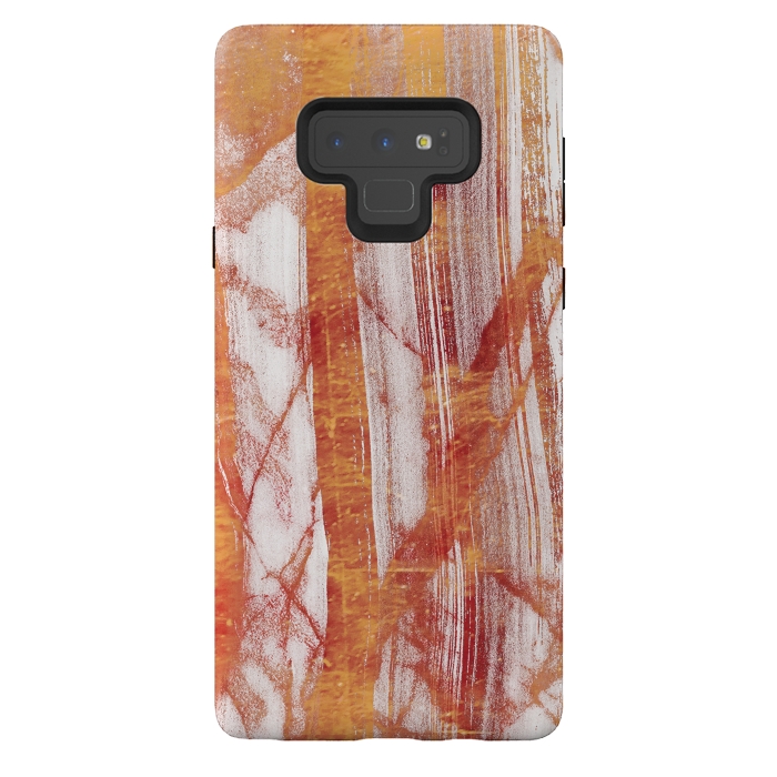 Galaxy Note 9 StrongFit Gold marble brushstrokes by Oana 