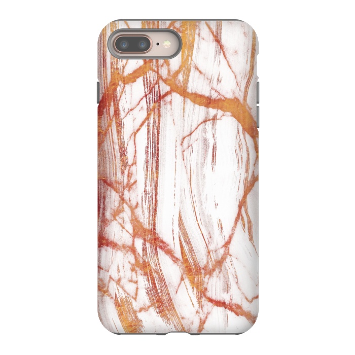 iPhone 7 plus StrongFit White marble with golden cracks by Oana 