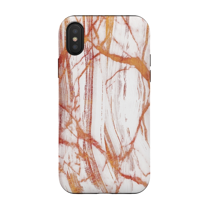 iPhone Xs / X StrongFit White marble with golden cracks by Oana 