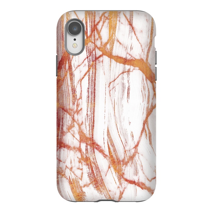 iPhone Xr StrongFit White marble with golden cracks by Oana 
