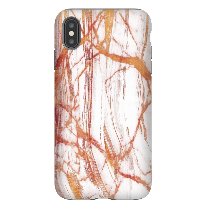 iPhone Xs Max StrongFit White marble with golden cracks by Oana 