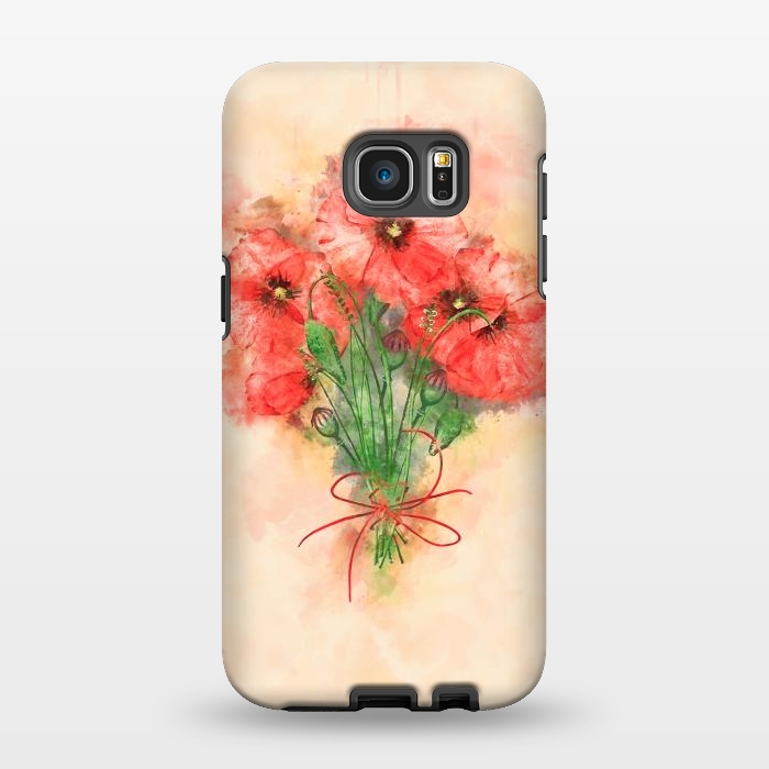 Galaxy S7 EDGE StrongFit Red Poppies by Creativeaxle