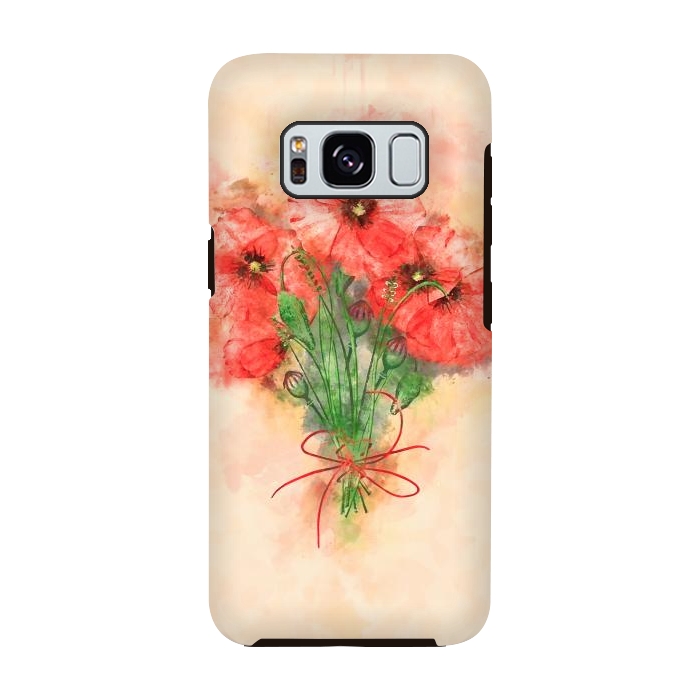 Galaxy S8 StrongFit Red Poppies by Creativeaxle