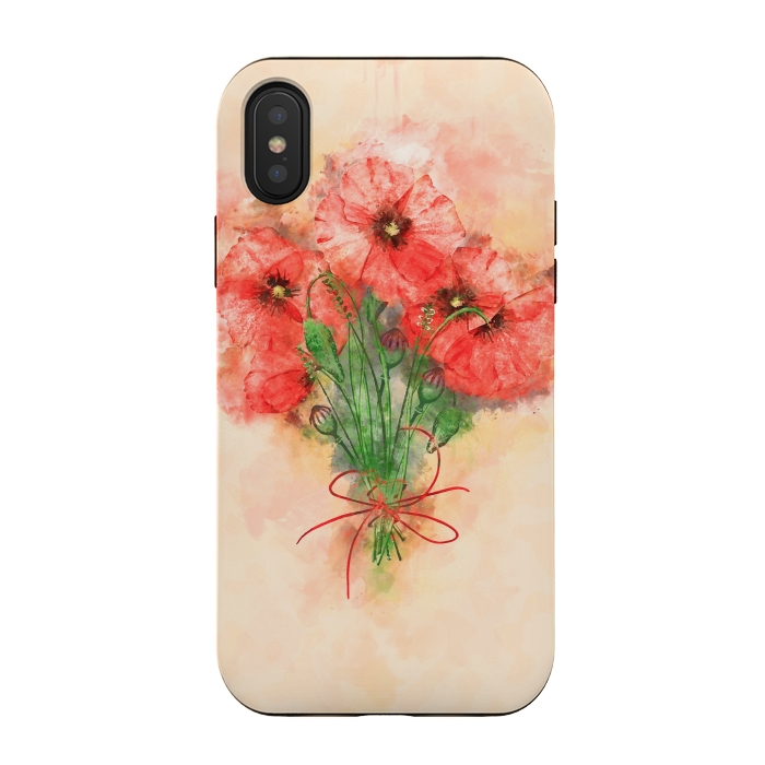 iPhone Xs / X StrongFit Red Poppies by Creativeaxle