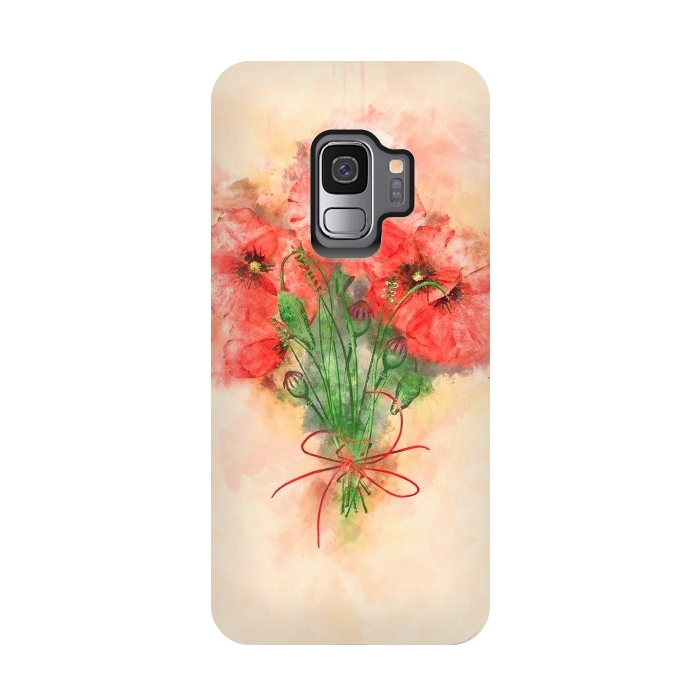 Galaxy S9 StrongFit Red Poppies by Creativeaxle