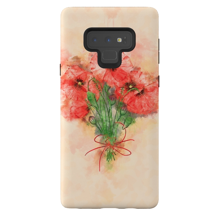 Galaxy Note 9 StrongFit Red Poppies by Creativeaxle