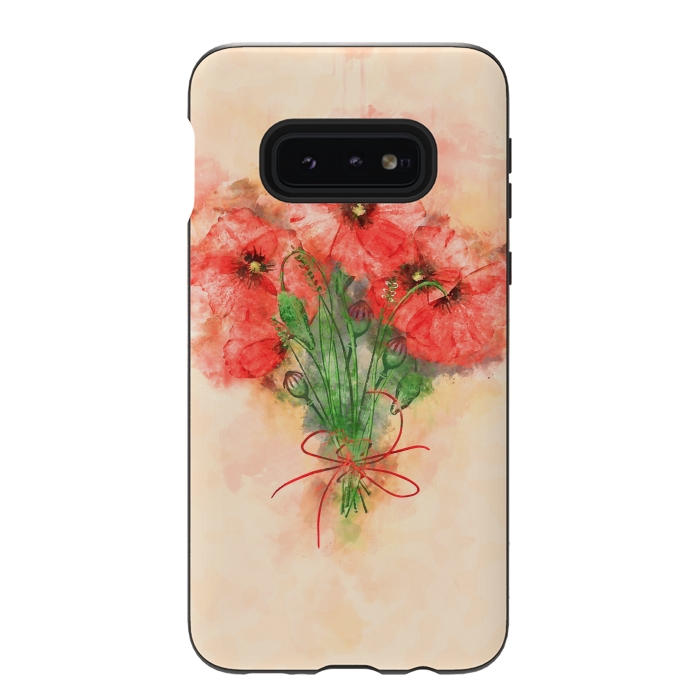 Galaxy S10e StrongFit Red Poppies by Creativeaxle
