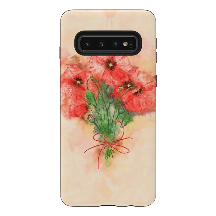 Galaxy S10 StrongFit Red Poppies by Creativeaxle