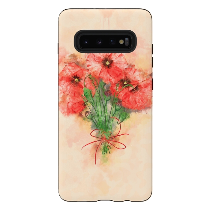 Galaxy S10 plus StrongFit Red Poppies by Creativeaxle