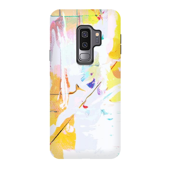 Galaxy S9 plus StrongFit Yellow Modern Abstract by Creativeaxle