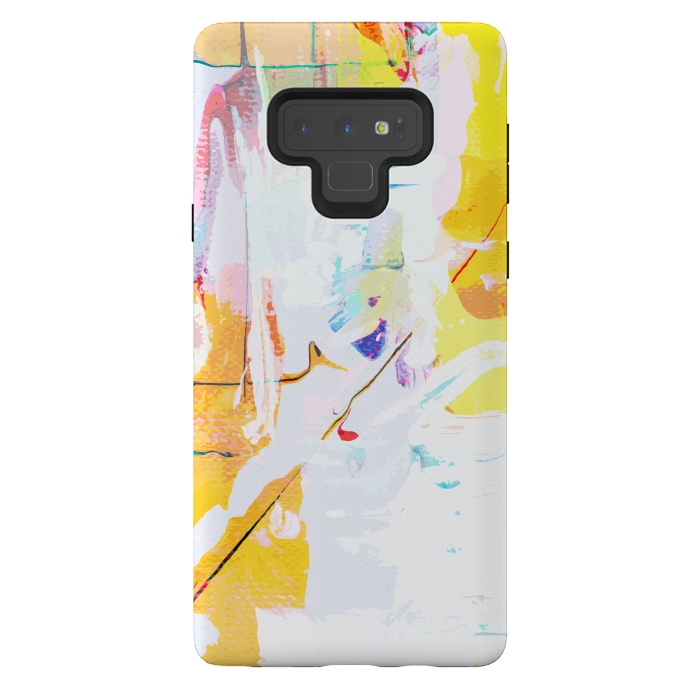 Galaxy Note 9 StrongFit Yellow Modern Abstract by Creativeaxle